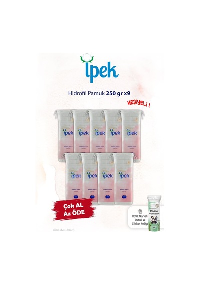 İpek 9'lu Hidrofil Pamuk 250 Gr. Ve Rosie