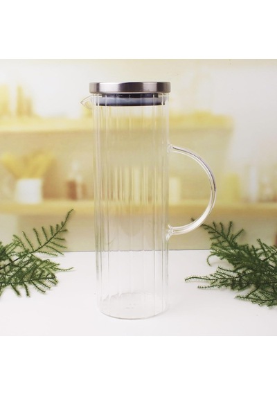 Deconox 1000ml Metal Kapaklı Line Borosilikat Cam Yağlık & Sürahi Şık, Dayanıklı Ve Zindeliklı Saklama Çö Diğer