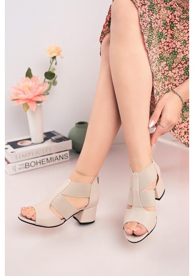 Nesil Shoes Conf 116 Ten Fermuarlı Yazlık Kadın Ayakkabı-ten Ten Rengi