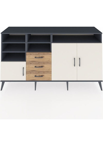 Hyperion Konsol 7 Raflı 3 Çekmeceli 3 Kapaklı 176x44x99 Antrasit- Antrasit-aytaşı/çam Hyperion Konsol 7 Raflı 3 Çekmeceli 3 Kapaklı 176x44x99 Antrasit- Antrasit-aytaşı/çam