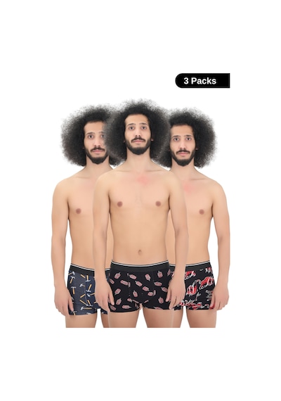 Andredimoda Erkek 3' Lü Boxer 1. Sınıf Kumaş Premium Özel Dizayn. Düz Likralı Rahat Boxer Şort Desenli-1 Desenli-1