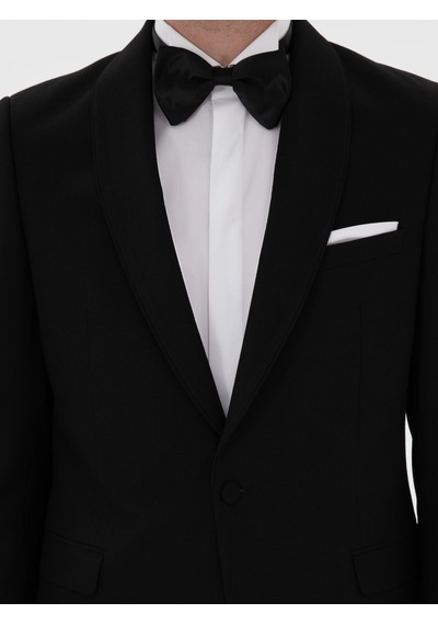 Cacharel Siyah Slim Fit Şal Yaka Smokin Damatlık Cacharel Siyah Slim Fit Şal Yaka Smokin Damatlık