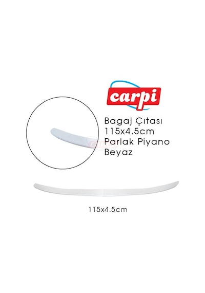 Carpi Ergonomik Bagaj Çıtası 115X4.5cm Parlak Piyano Beyaz