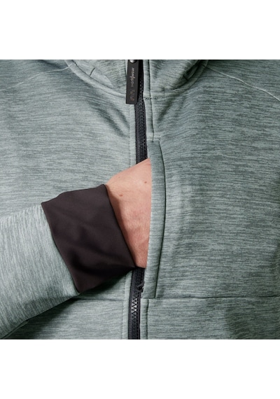 Tech Hooded Midlayer Jacket - Grey Melang - Xl Gri