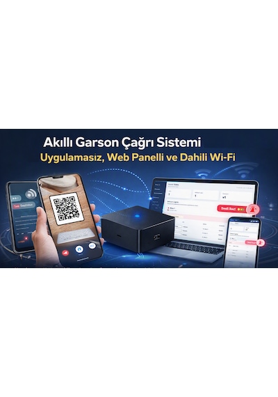 Akıllı Garson Çağrı Sistemi Modülü Uygulamasız, Web Panelli Ve Dahili Wi-fi