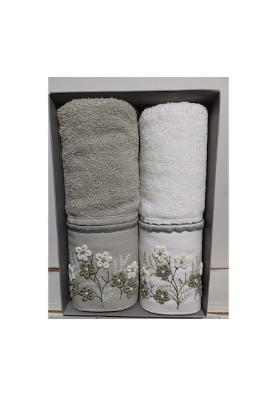 Özdilek Ditsy Garden 2'li Nakışlı El Ve Yüz Havlusu 50x90 Cm  Yeşil