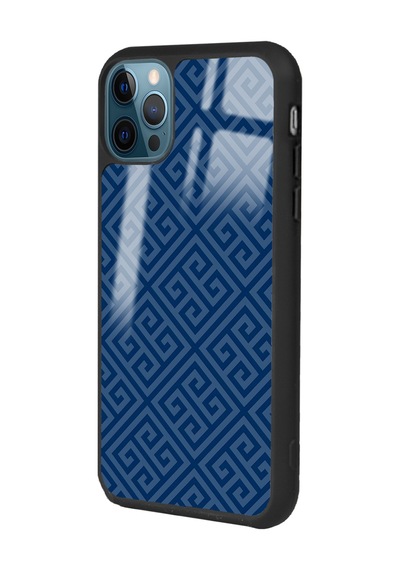 Apple Uyumlu iPhone 11 Pro Max Blue Motif Tasarımlı Glossy Telefon Kılıfı Siyah