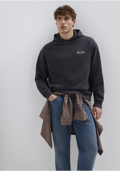 Mavi - Mavi Jeans Nakışlı Kapüşonlu Antrasit Sweatshirt 0s10545-70087 Antrasit