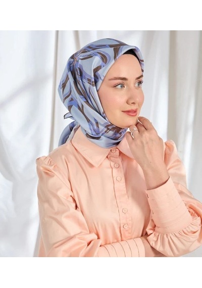 Silk Home Twill İpek Eşarp - 11548-08 Lila Mavi
