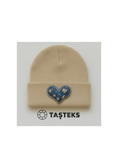 Ütülenebilen Veya Sticker Olarak Kullanılabilen Love Denim Kalp Patch Modeli