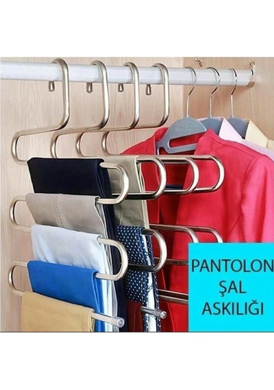 Üreticiden Halka Dolap Içi 5 Katlı Pantolon Eşarp Şal Askısı Akıllı Askı Ith-0097 Metal 30 X 80 Gri Diğer