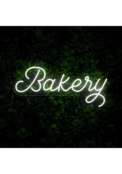 Bakery Yazılı Neon Tabela Beyaz