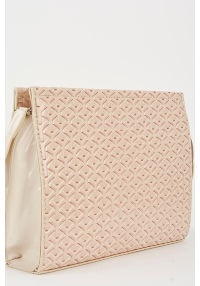 Vivaq Kadın Petunya Dokulu Krem Astarlı Suni Deri Bilek Askılı Portföy El Ve Clutch Çanta