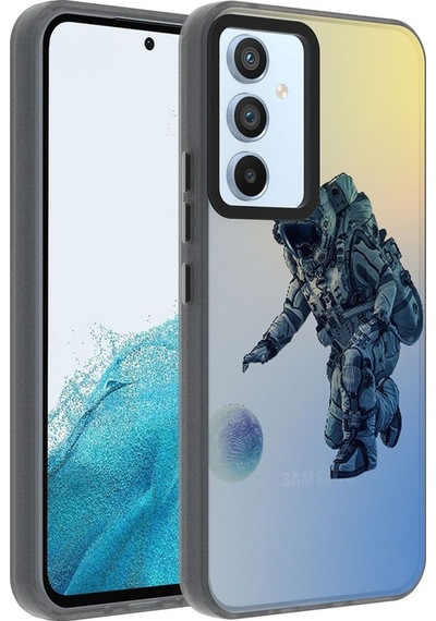 Samsung Uyumlu Galaxy A14 Kılıf Desenli Zore Dragon Sert Kapak Astronot