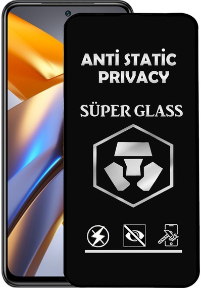 Xiaomi Poco M5s Tam Kaplayan Anti Statik Hayalet Süper Temperli Cam Ekran Koruyucu
