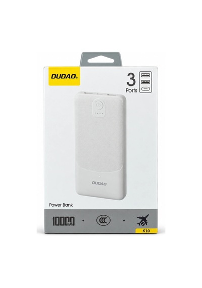 Ren.ga.renk Dudao K10 Beyaz 10.000 Mah 3 Portlu Powerbank Rengaren