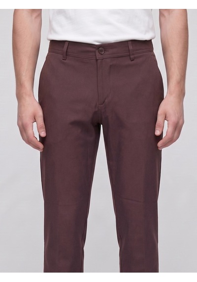 Plus Scorpion Erkek Yazlık Bağcıklı Kumaş Pantolon Slim Fit Rahat Kesim Günlük Pantolon Kahverengi