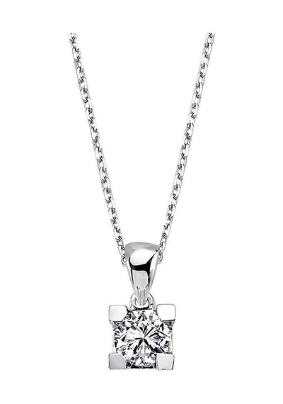 0.26ct Karat E-f Vs Pırlanta Kare Tırnak Tektaş Kolye Wpn3312-1