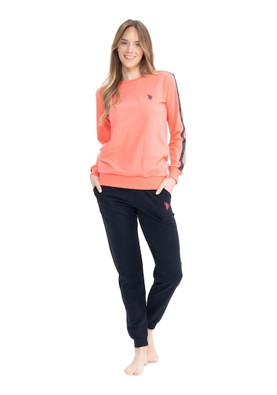 U.S. Polo Assn. U.s Polo Assn. 17075 Kadın Uzun Kollu Paçası Lastikli Eşofman Takımı-pembe Pembe