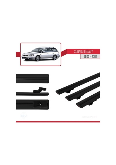 Subaru Legacy 2000-2004 Arası İle Uyumlu Basic Model Ara Atkı Tavan Barı Siyah 3 Adet