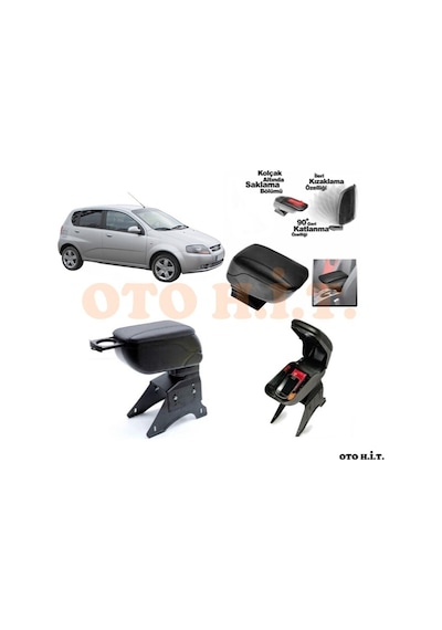 Chevrolet Aveo 06-11 Uyumlu Kol Dayama Ve Kolçak Sürgülü Bardaklı