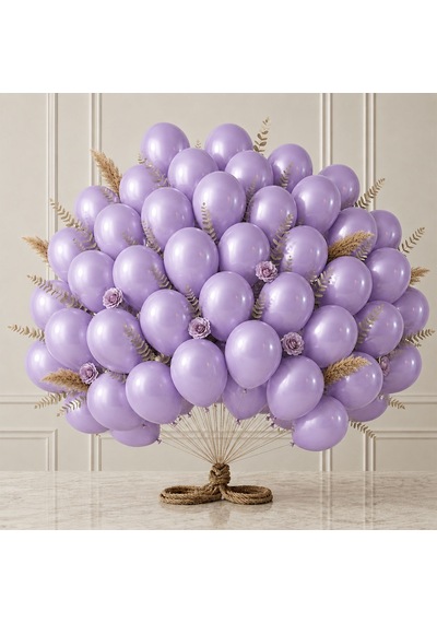 Lila Renk Lateks Metalik Balon 30 Cm - 50 Adet