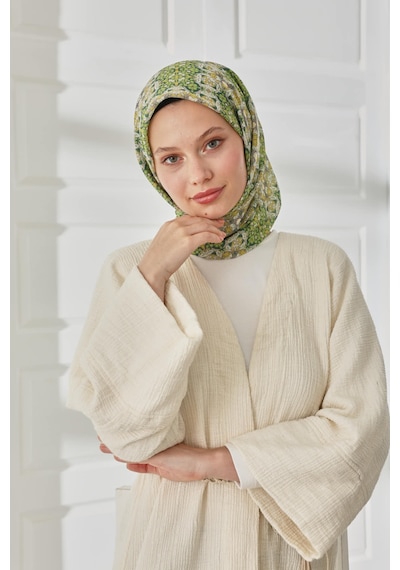 Silk Home Soft Eşarp 73093-13 Sarı, Yeşil, Fıstık Yeşili, Ekru