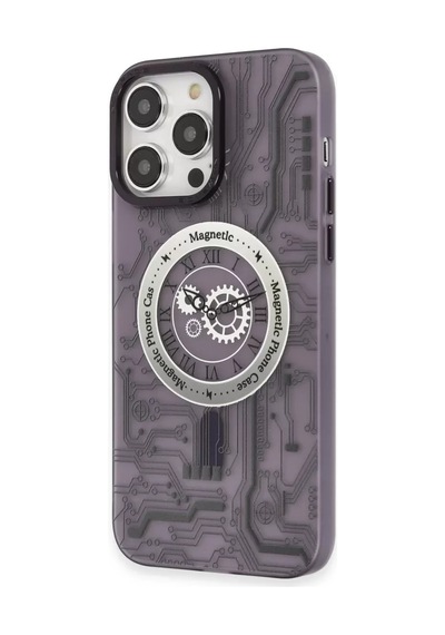 Apple Uyumlu iPhone 14 Pro Kılıf Apollo Magneticsafe Desenli Kapak - Apollo Mor - 5 -