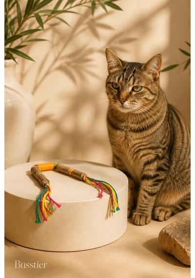 Matatabi Kedi Oyuncağı, Doğal Çiğneme Ve Oyun Oyuncağı, Pamuk İpli Matatabi Çubuklu Kedi Oyuncağı, Renkli