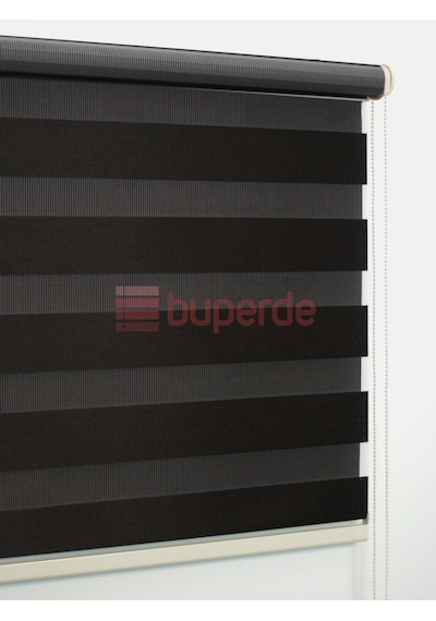 Buperde Koyu Kahverengi Acı Kahve Bambu Zebra Stor Perde