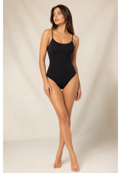 Loule Kadın 5'li %95 Pamuklu İnce Askılı Alttan Kancalı Body Siyah