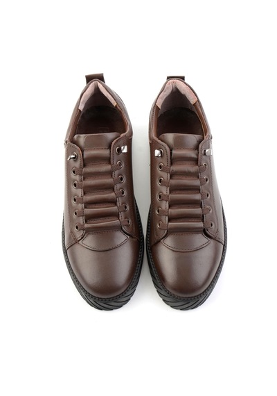 Bambi Kahve Antik Hakiki Deri Erkek Sneaker E01610196541