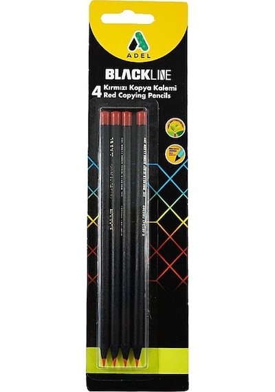 Adel Blackline 4 Adet Kırmızı Kopya Kalemi