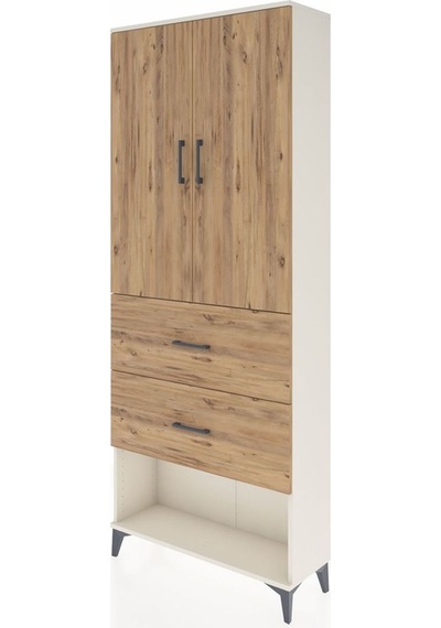 Arges Dolap 2 Raflı 2 Çekmeceli 2 Kapaklı 88x30x221 Aytaşı-çam Aytaşı