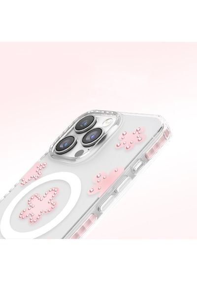 İphone 16 Pro Max Uyumlu Kılıf M-safe Şarj Özellikli Zore Paris Elvo Sert Pc Kapak Pembe