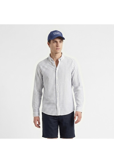 Nautica Erkek Mavi Regular Fit Çizgili Gömlekçizgiliw65433t