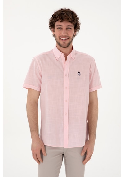 U.s. Polo Assn. Erkek Açık Pembe Gömlek Kısa Kollu 50306324-vr078 Acık Pembe Açık Pembe