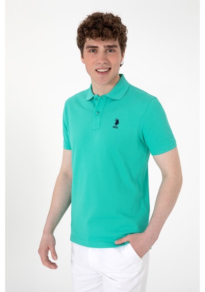 U.S. Polo Assn. Erkek Slim Fit Polo Yaka Mint Basic Tişört 50307699-VR090