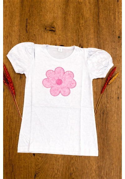 Çlm Store Kız Çocuk Papatya Desenli Likralı Penye Pembe Pembe