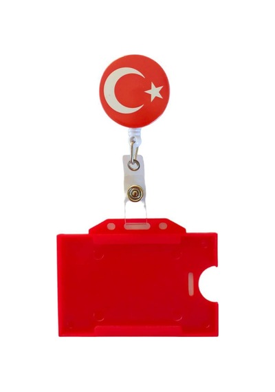 Türk Bayrağı Metal Yoyo Ve Kırmızı Yatay Kartlık ,yaka Kartı,