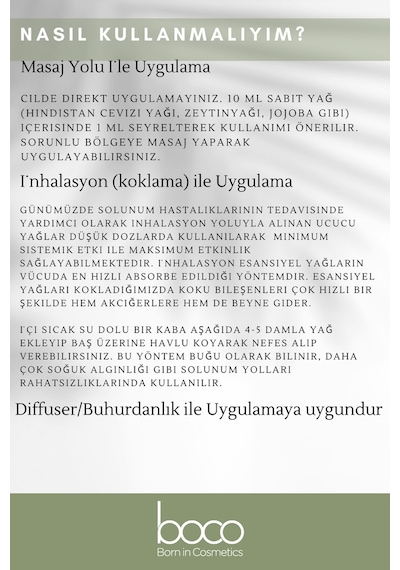 Boco Born In Cosmetics %100 Saf Kekik Uçucu Yağı 10 ML