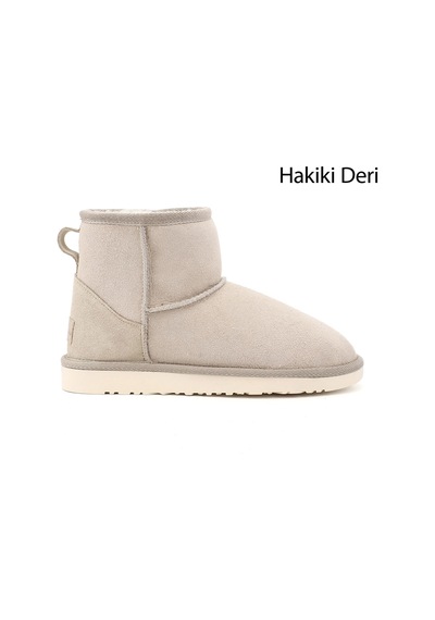 Gönderi(R) Gönderi R Bej Nubuk Kısa Hakiki Deri Kürklü Bot Bej Nubuk