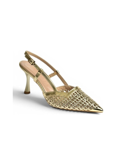 Fox Shoes Y820418309 Altın İnce Topuklu Kadın Abiye Ayakkabı