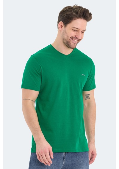 Slazenger Rıvaldo Erkek V Yaka Yeşil Tişört Yeşil