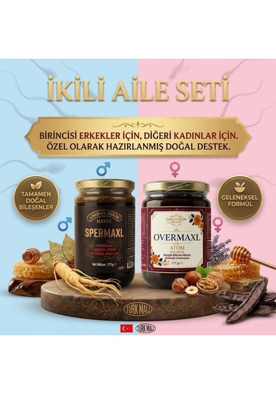 Spermaxl - Overmaxl Aile Seti 2 X 777 Gr Erkek Ve Kadın Için Bitkisel Destek Lokman Hekim Hayat 1600 G