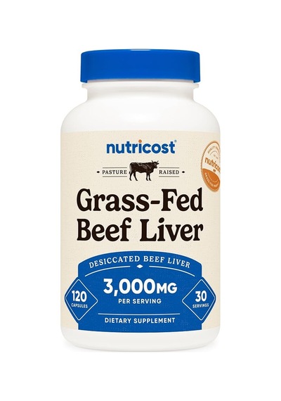 Grass-fed Beef Liver 3,000 Mg 120 Capsules - Non Gmo - Gluten Free