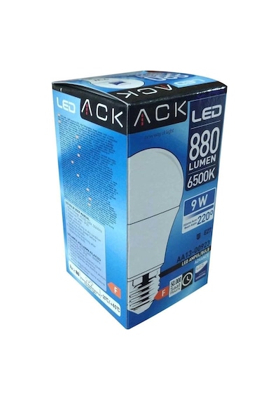 Ack E-27 9w Led Ampul Duylu Beyaz 880 Lümen