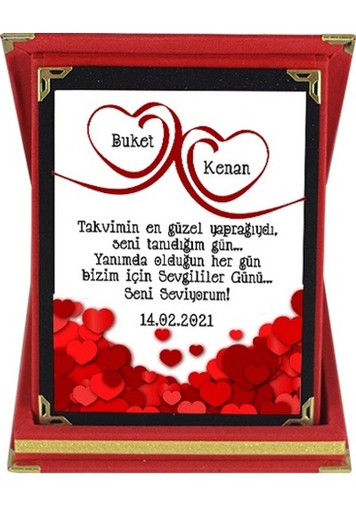 Sevgililer Günü Hediyesi Isimli Romantik Plaket