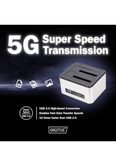 Da-71540-2 Çift Sata Hdd Yerleştirme İstasyonu Usb 3.0 2,5 İnç / 3,5 İnç Ssd Ve Sabit Disk İçin Sa