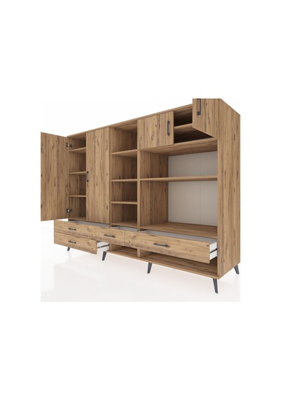 Kronos Dolap 12 Raflı 4 Çekmeceli 4 Kapaklı 220x59x163 Çam-çam Çam-çam Kronos Dolap 12 Raflı 4 Çekmeceli 4 Kapaklı 220x59x163 Çam-çam Çam-çam